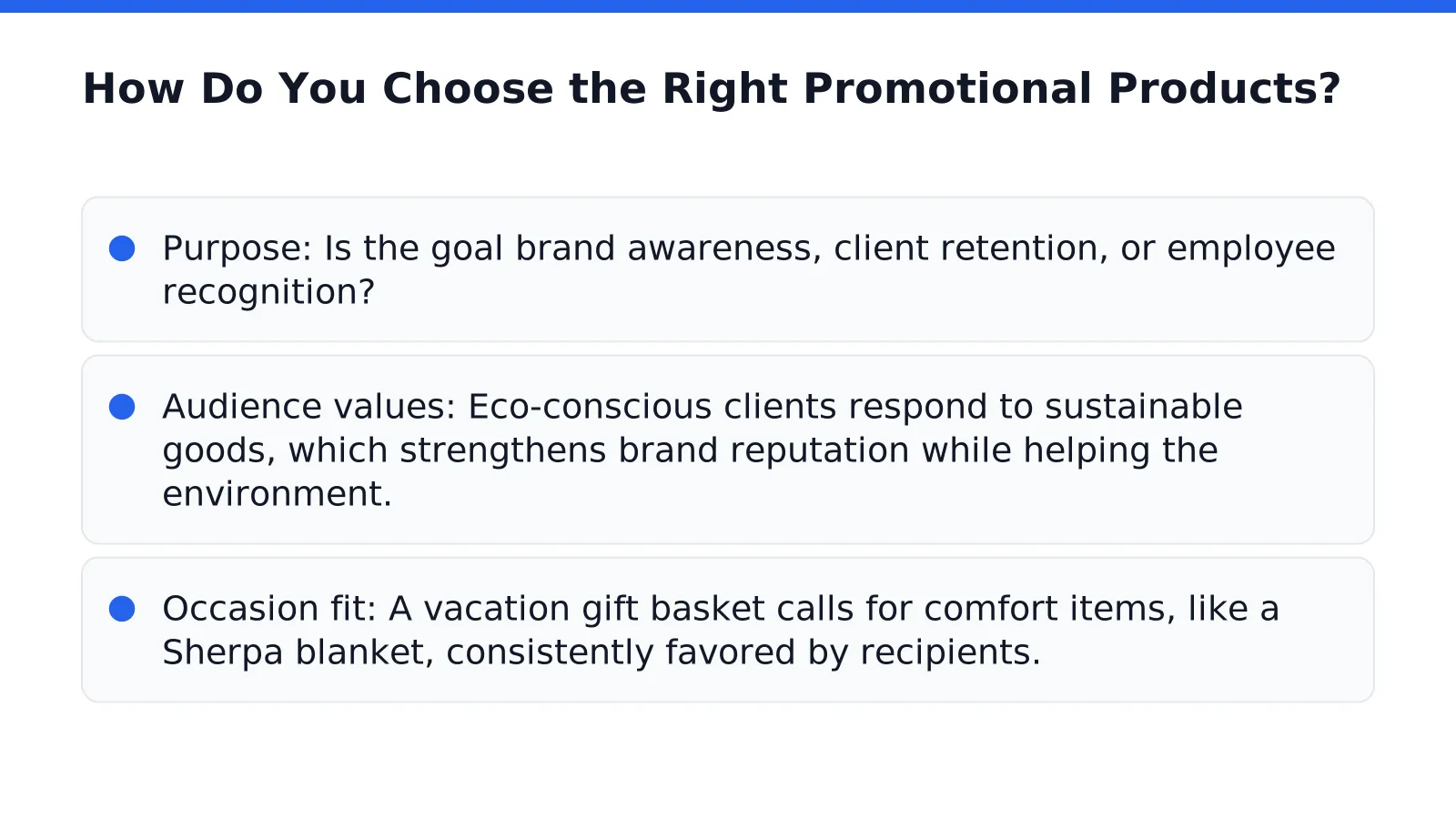 Marketing team reviewing branded merchandise samples for a corporate order
